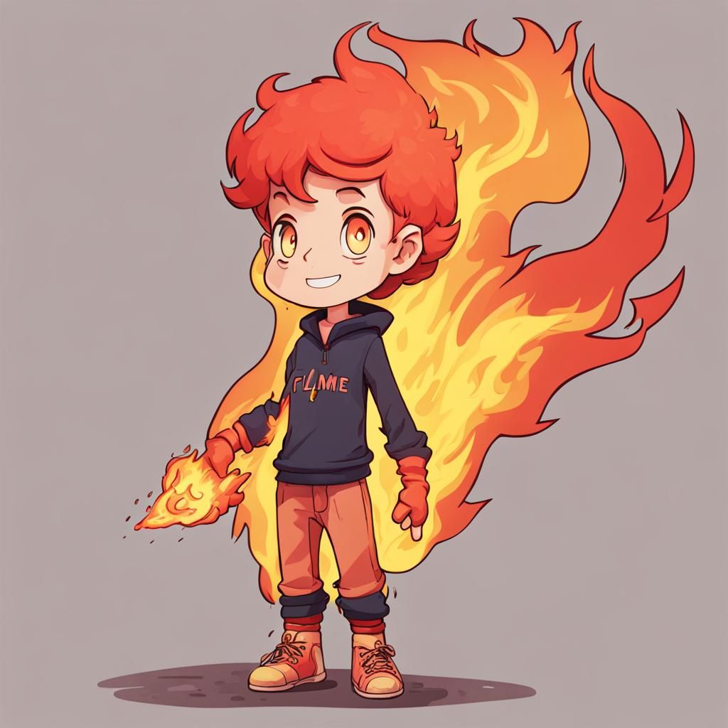 Fiery Boy: An AI Generated Image