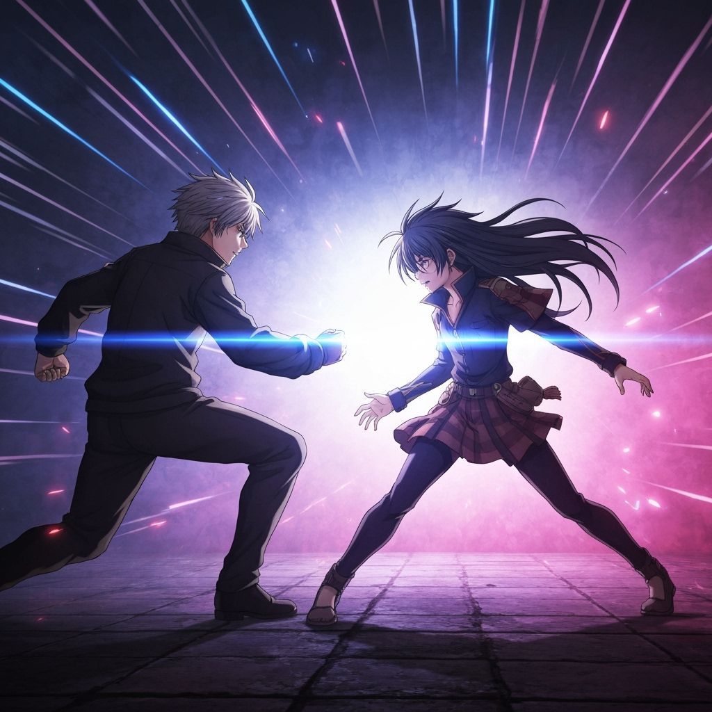 Epic Anime Battle in Detailed 3D Environment