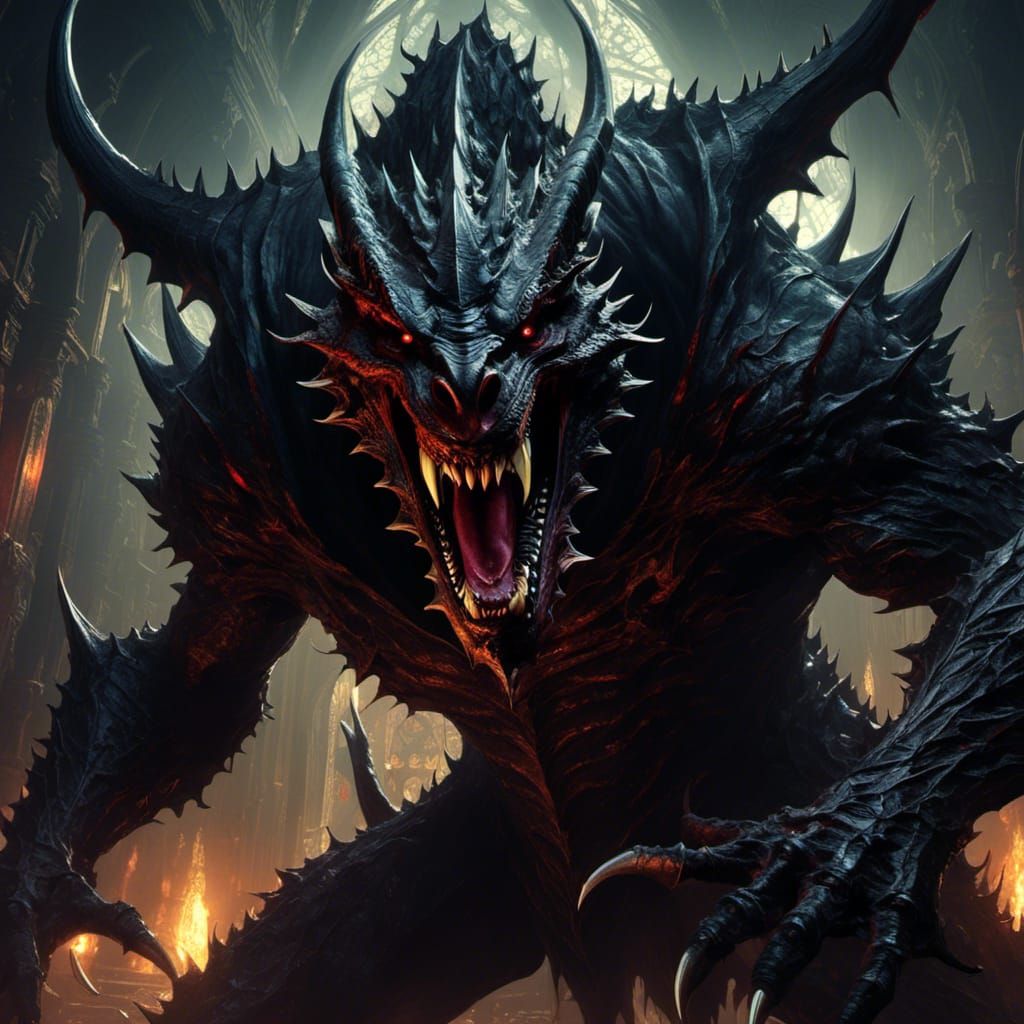 Monstrous Vampire in Dark Fantasy Style