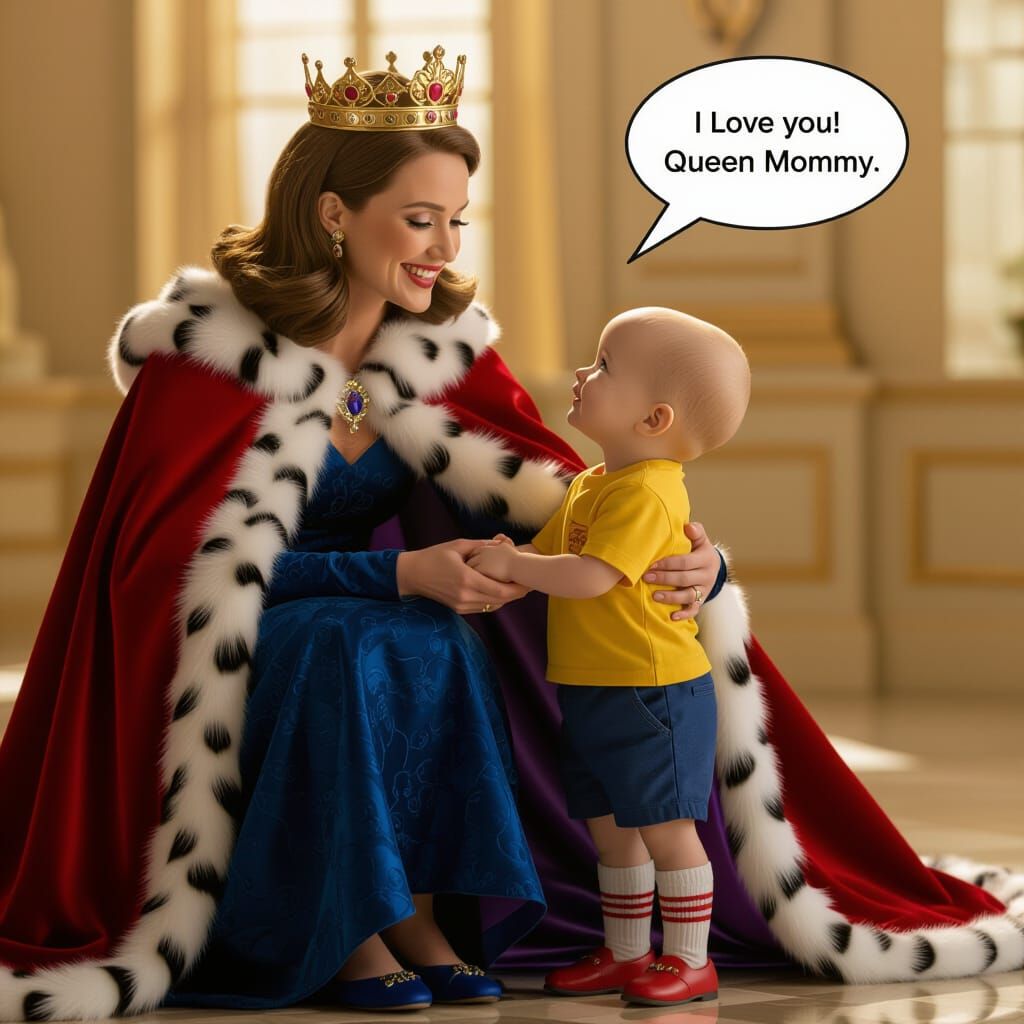 Queen Doris Crowned Royal Mother in Soft Golden Hour Light