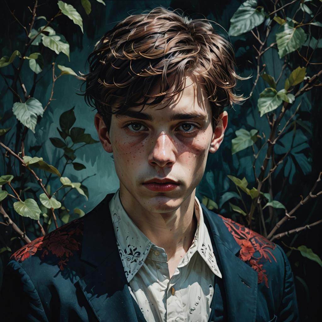 Handsome Boy Portrait with Rich, Contrasting Colors