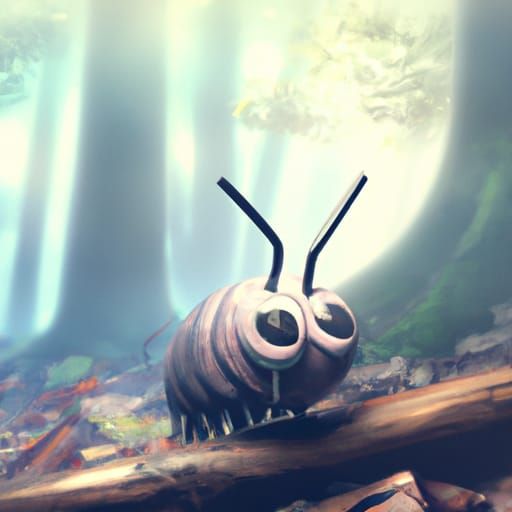 Smiling Wood Louse in Ghibli Forest