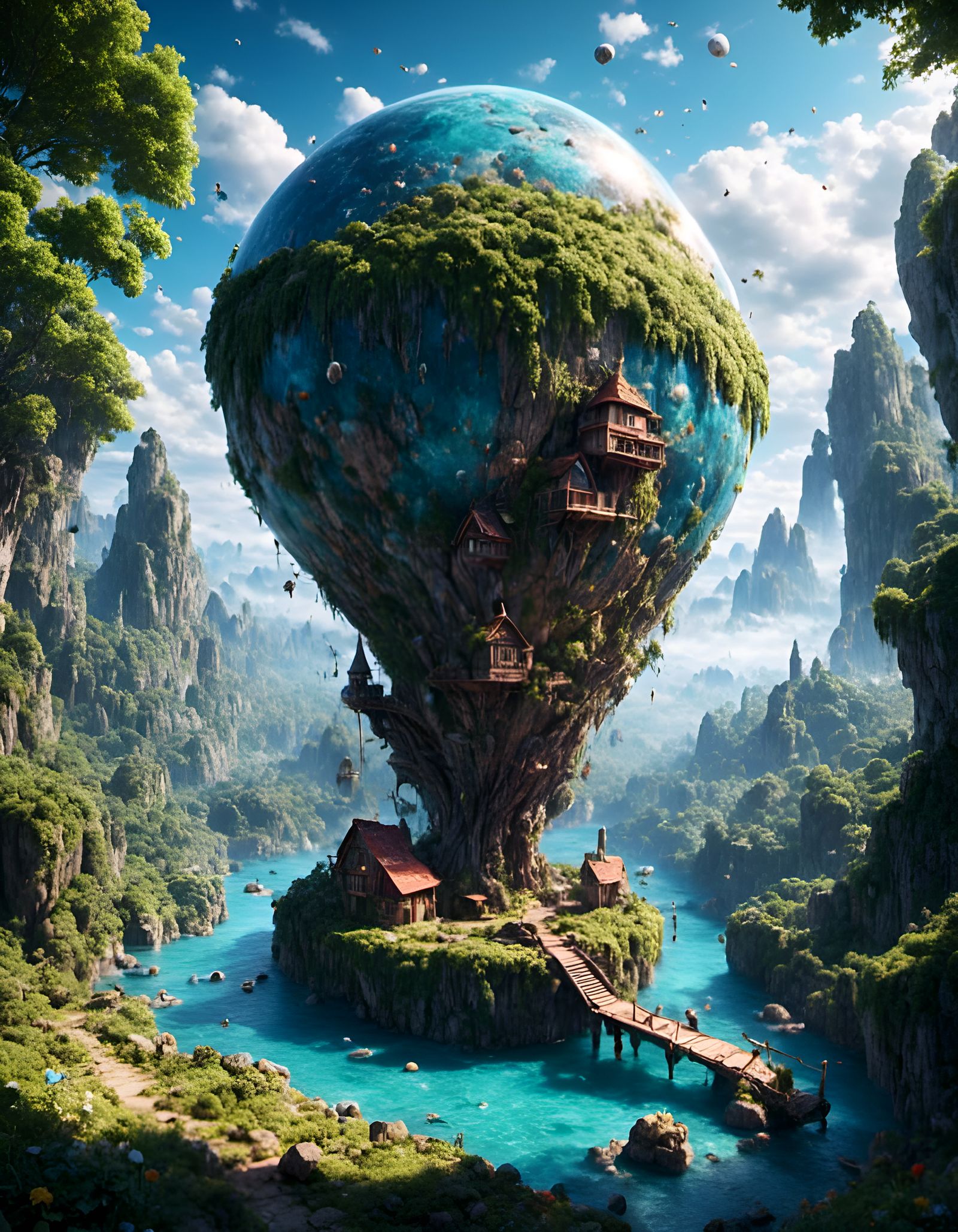 Cute Cartoon Hot Air Balloon Illustration