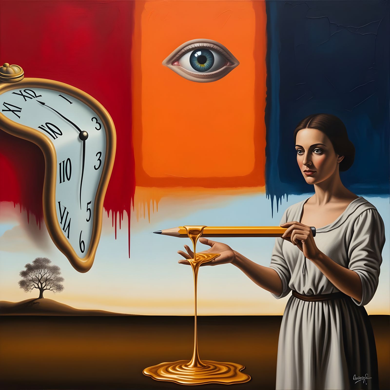 Pencil Lead Transforms to Gold in Surrealist Art