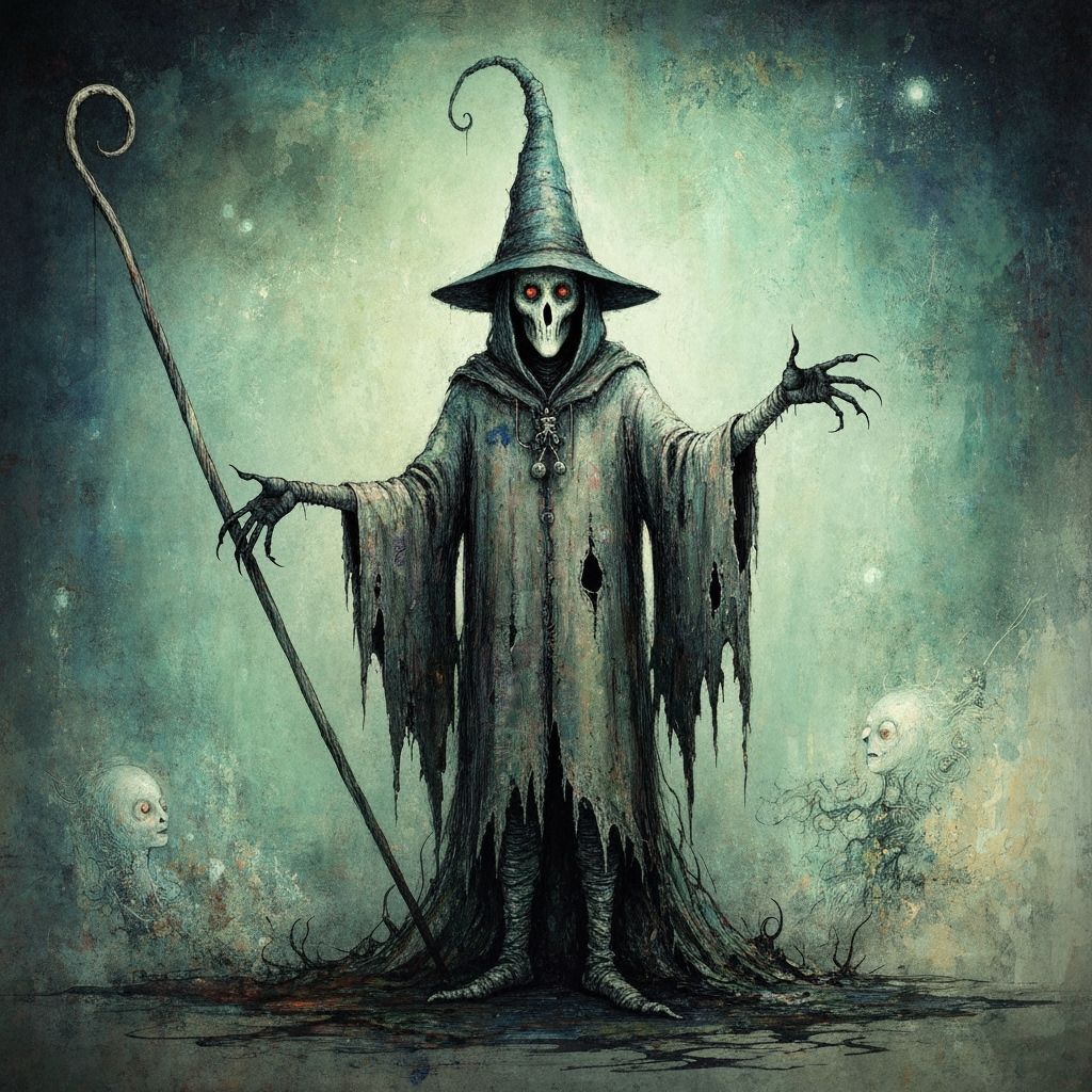 Haunting Wishbone King in Dark Surrealist Style