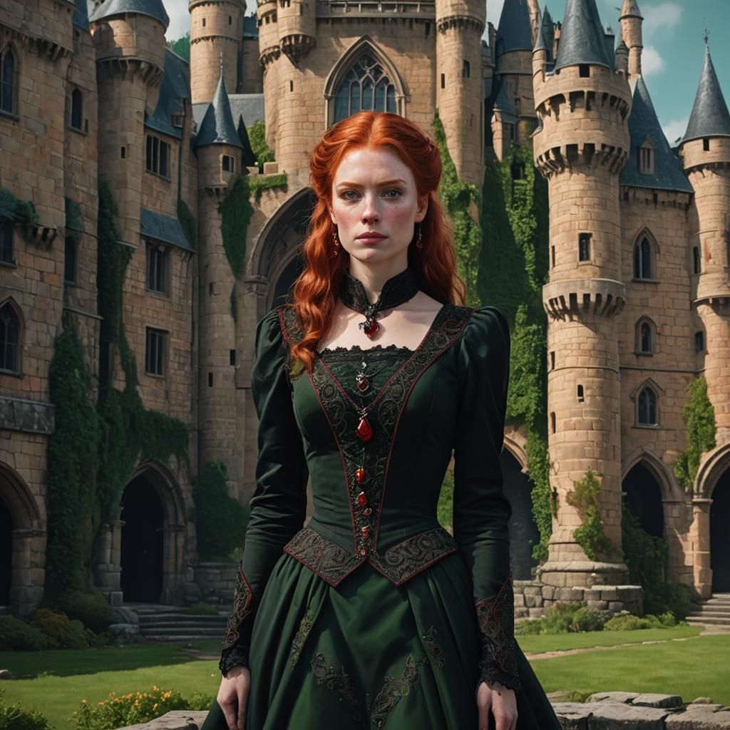 Aristocratic Redhead Portrait in Detailed Matte Painting