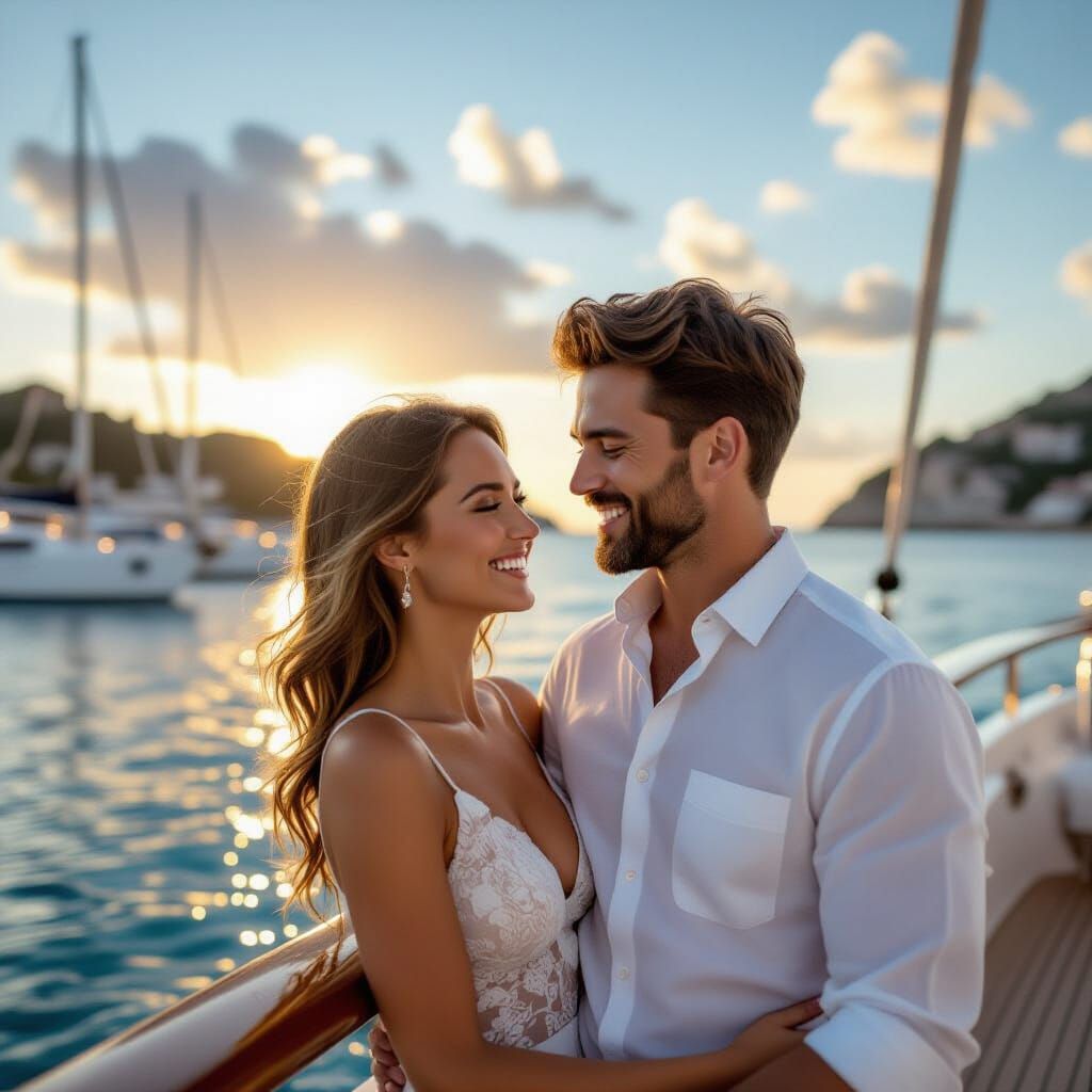 Romantic Couple on Luxury Cruise by Crystal Bay