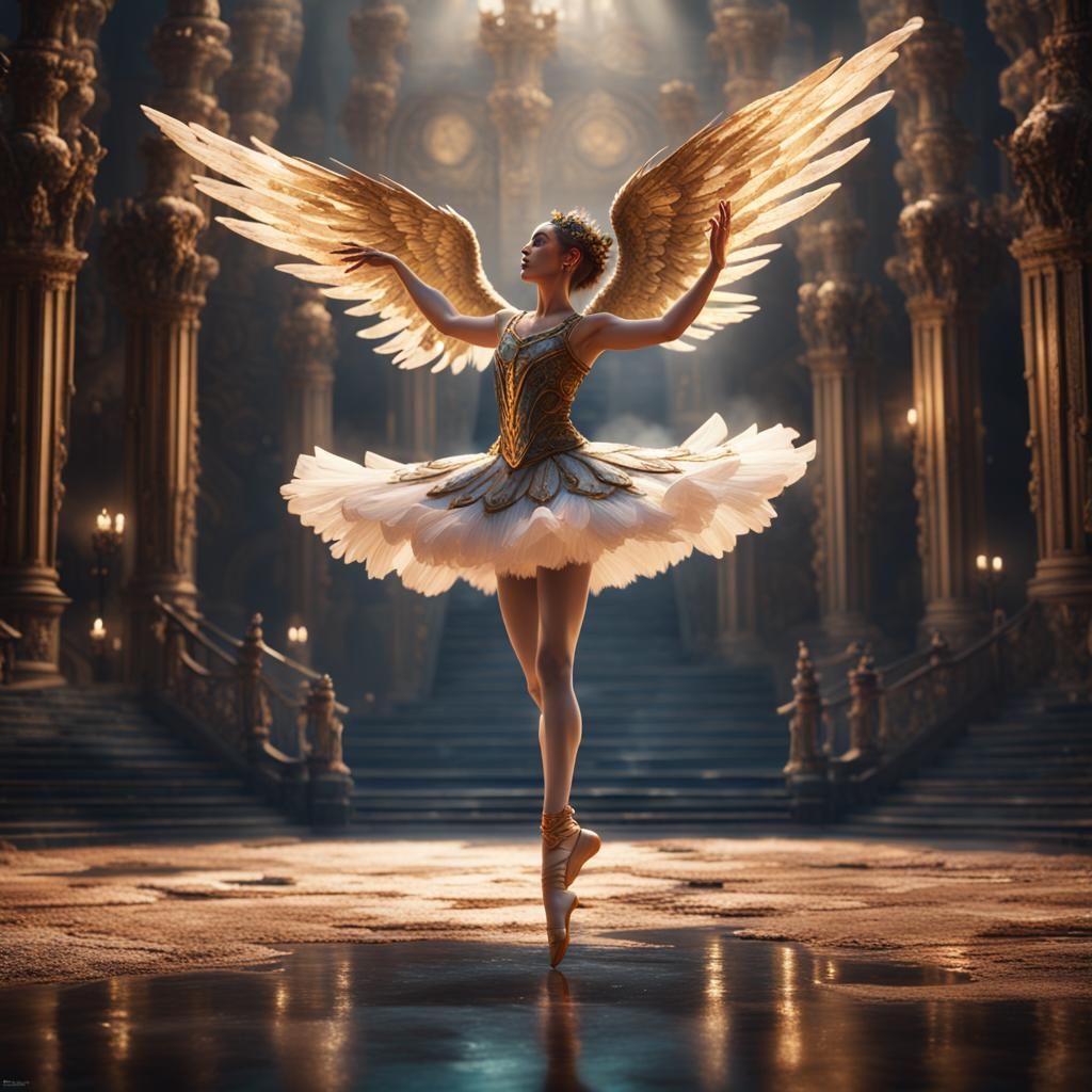 Angelic Ballet Dancer: Detailed Matte Painting