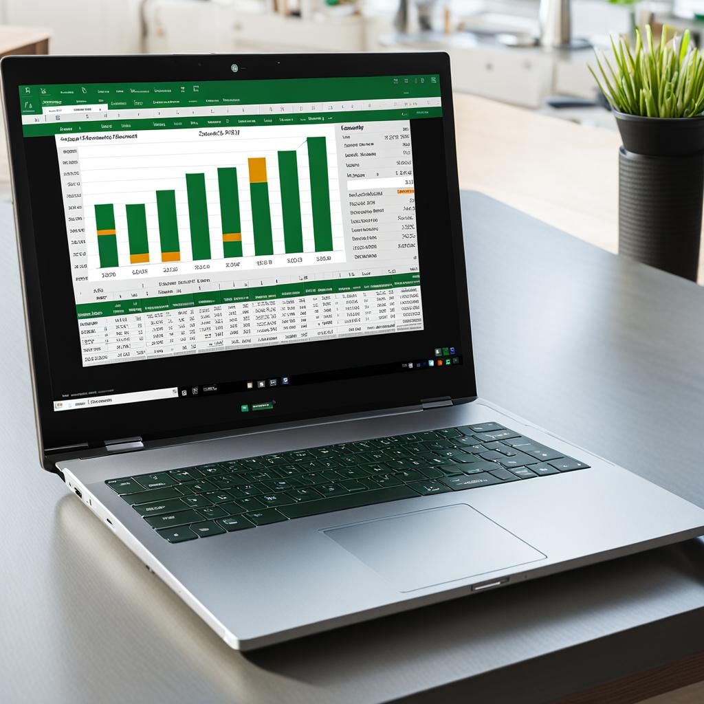 Excel Spreadsheet Displayed on Laptop Screen