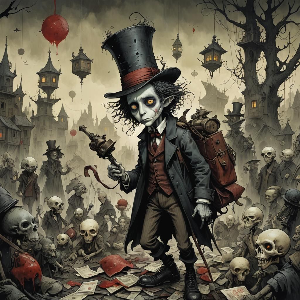 Dystopian Mystery Masterpiece in Gothic Art Style