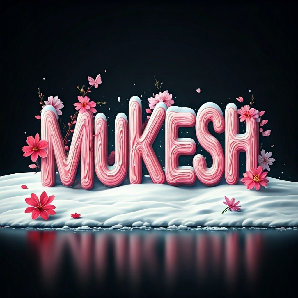 Voluminous 3D Render of "Mukesh" on Ice