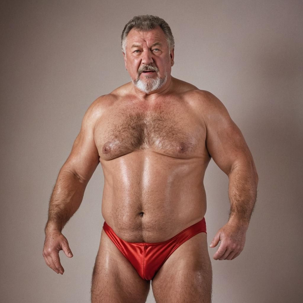 Ukrainian Wrestler Poses in Vibrant Studio Photography
