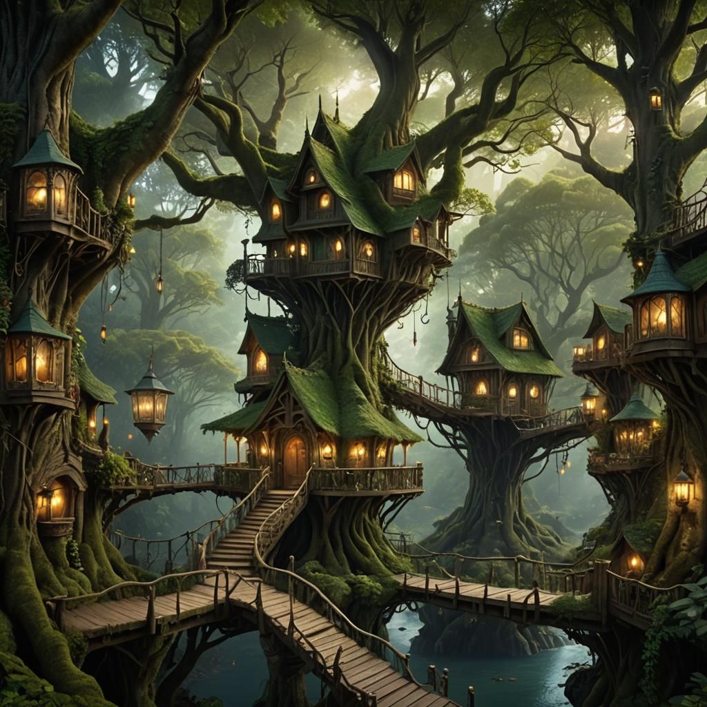 Elf treehouse village