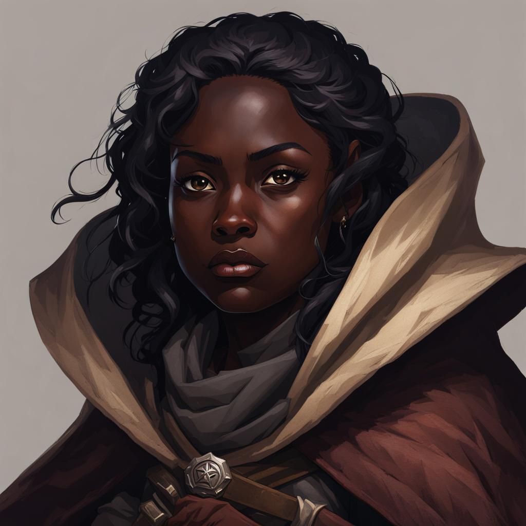 Halfling Rogue with Scar in Cloak Portrait