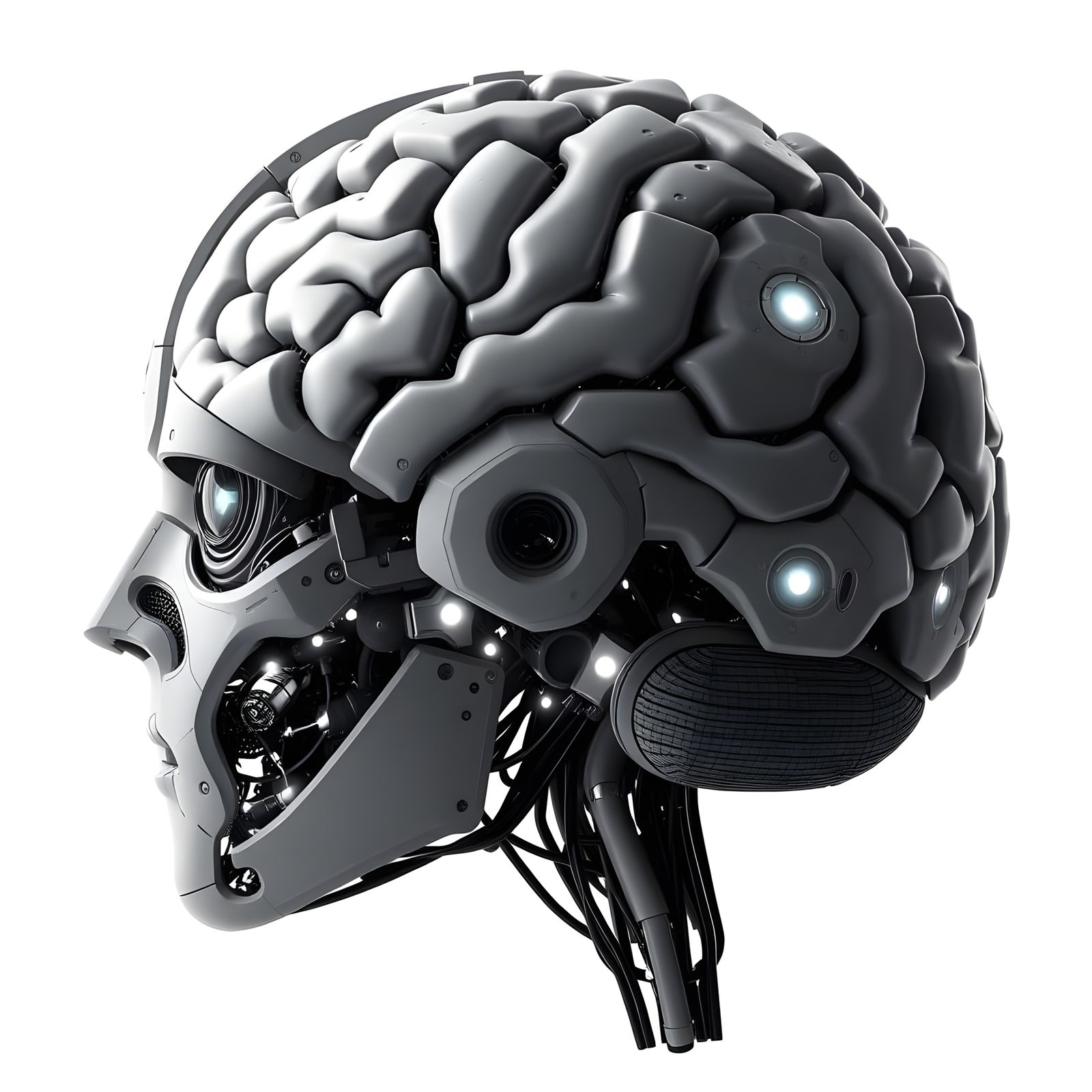 Futuristic Robotic Brain Graphic Design