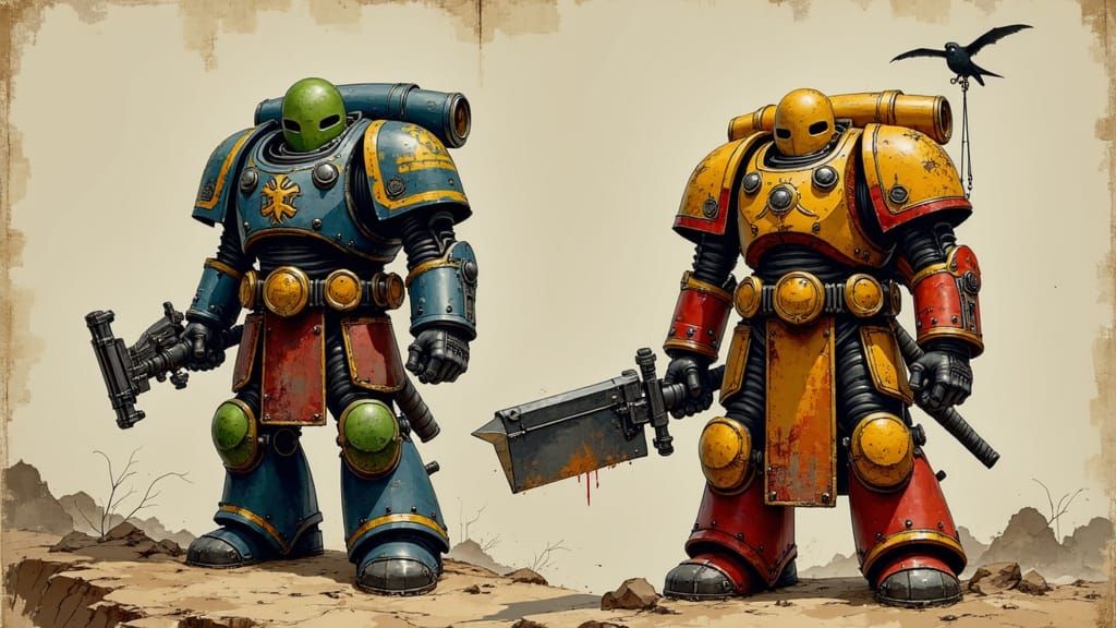 Grim Dark Future in Warhammer 40K Style