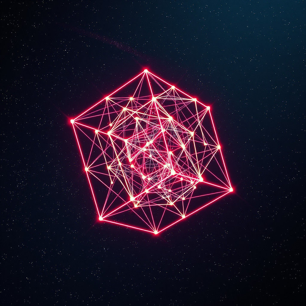 Futuristic Five Dimensional Hypercube in Starry Expanse