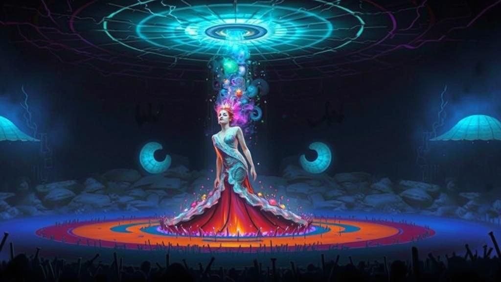 Sideshow Performer in Surreal Hundertwasser Style