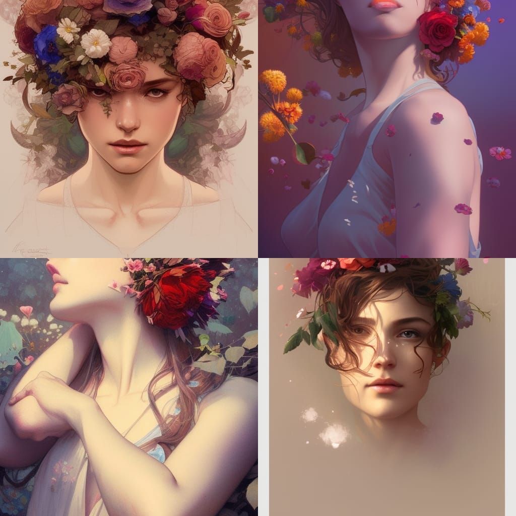 Hands Holding Flowers: Hyperdetailed Portrait