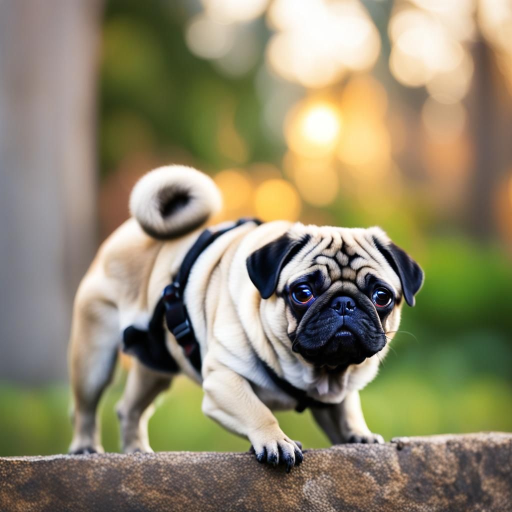 Pug Portrait in Professional Photography Style