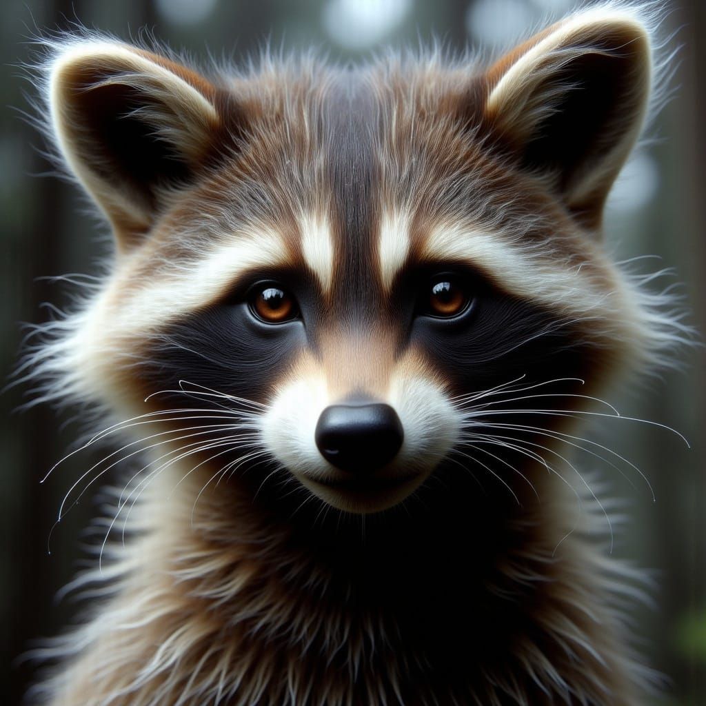 Mischievous Raccoon Portrait