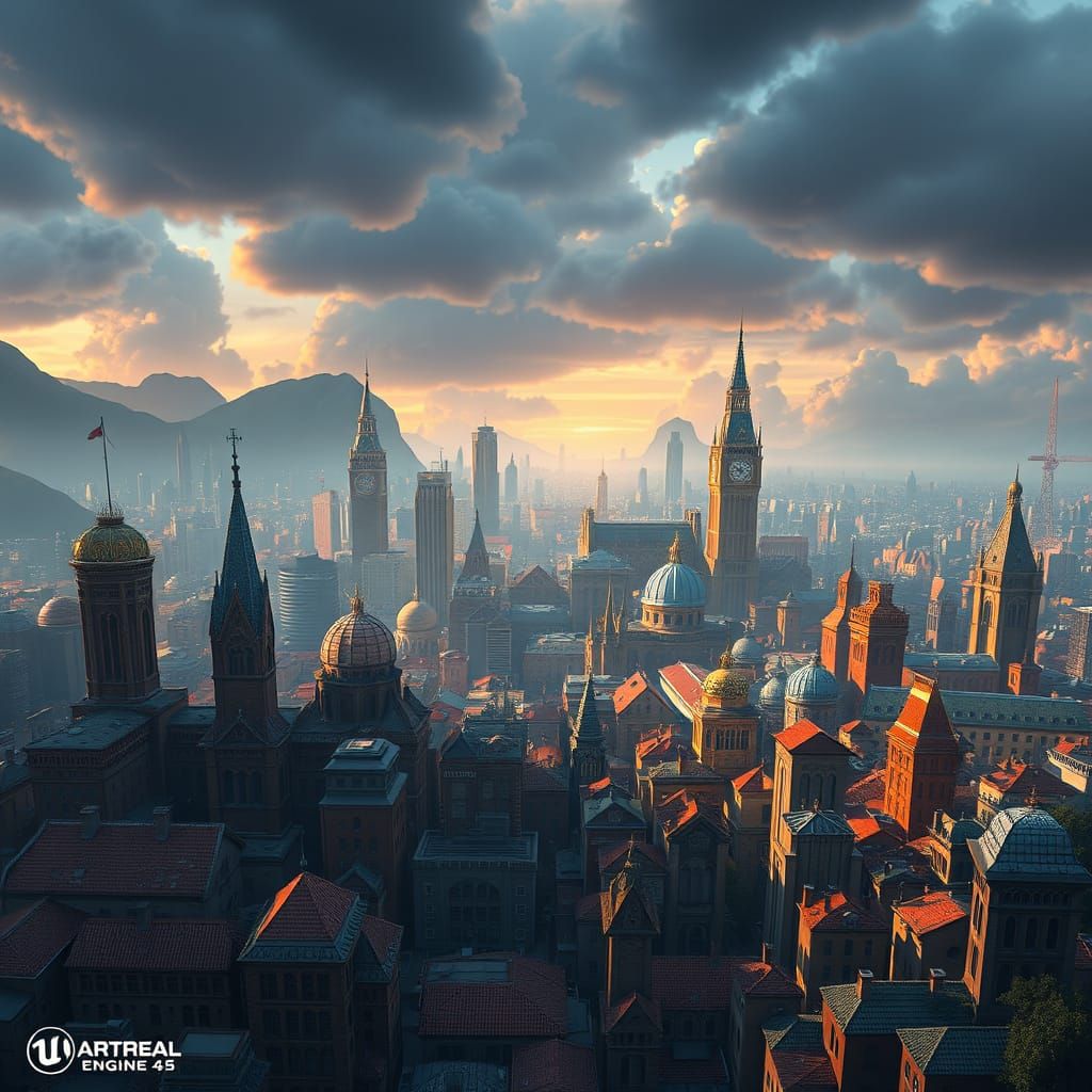 Fantastical City of Vibrant Smiles and Frowns