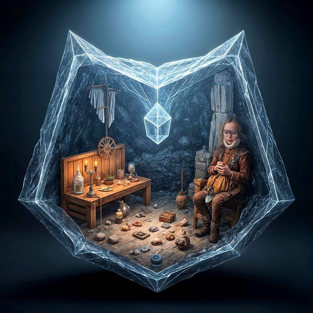 Snowdrop Seedling in Ice Crystal Double Exposure