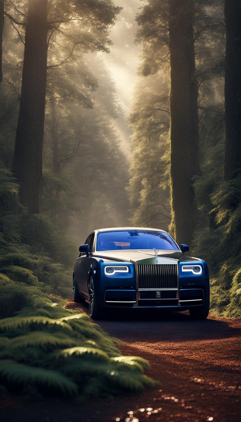 Rolls Royce Phantom in Forest: Detailed Matte Painting