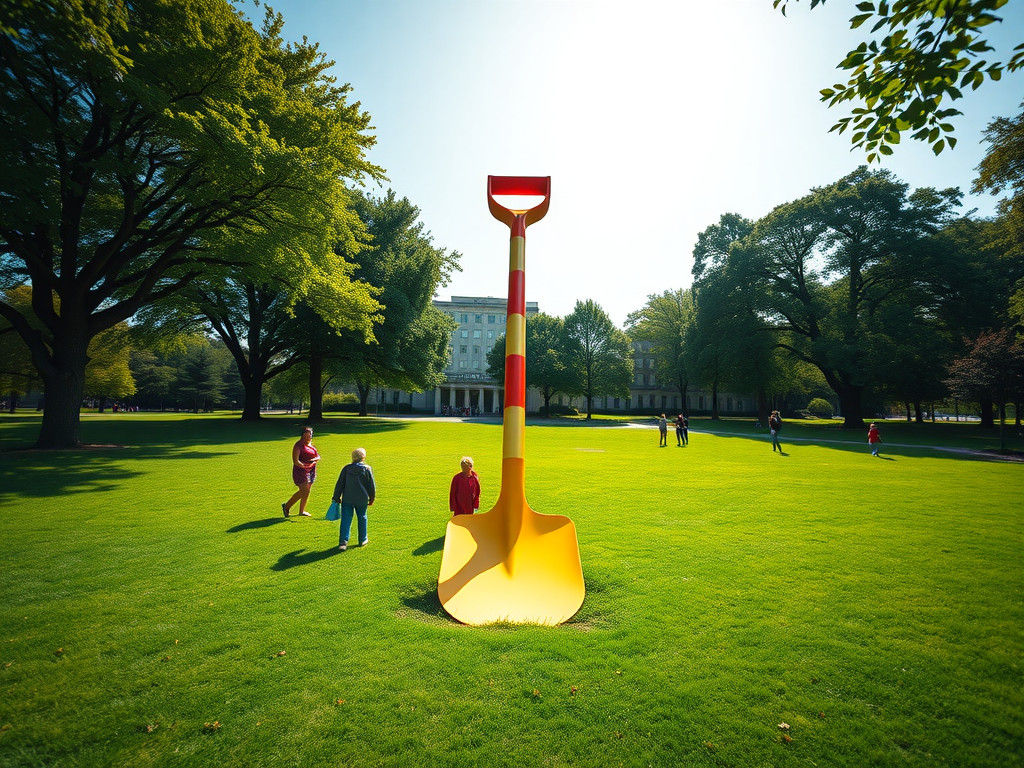 Monumental Spade Sculpture in Pop Art Style