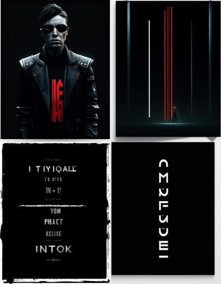 Black Background with Arial Text in Vertical Order