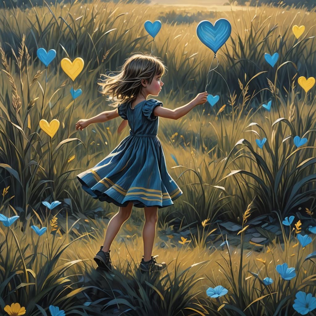 Girl Reaching for Heart: Charcoal Fantasy Art