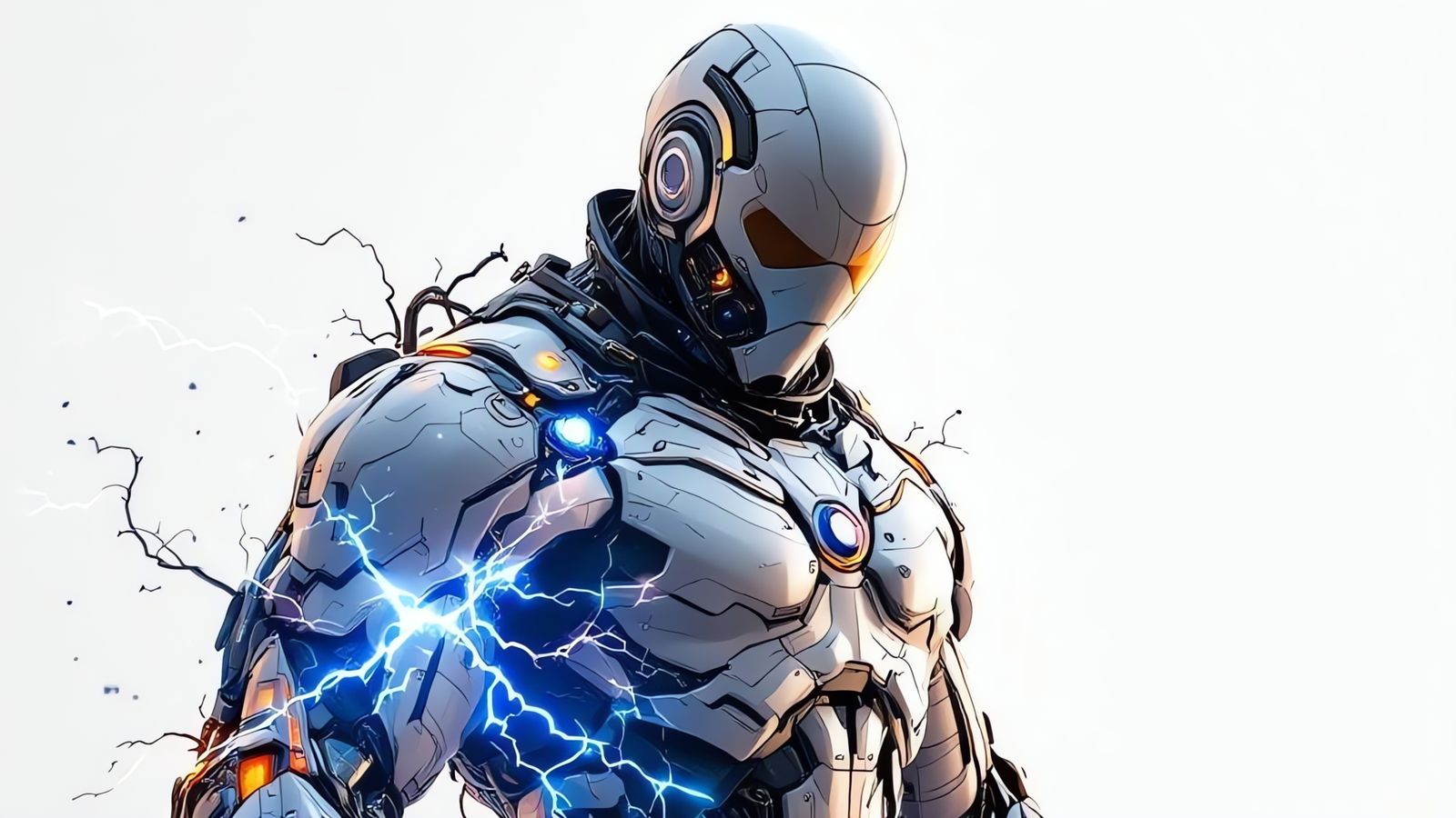 Cybernetic Warrior in Advanced Mechanized Suit