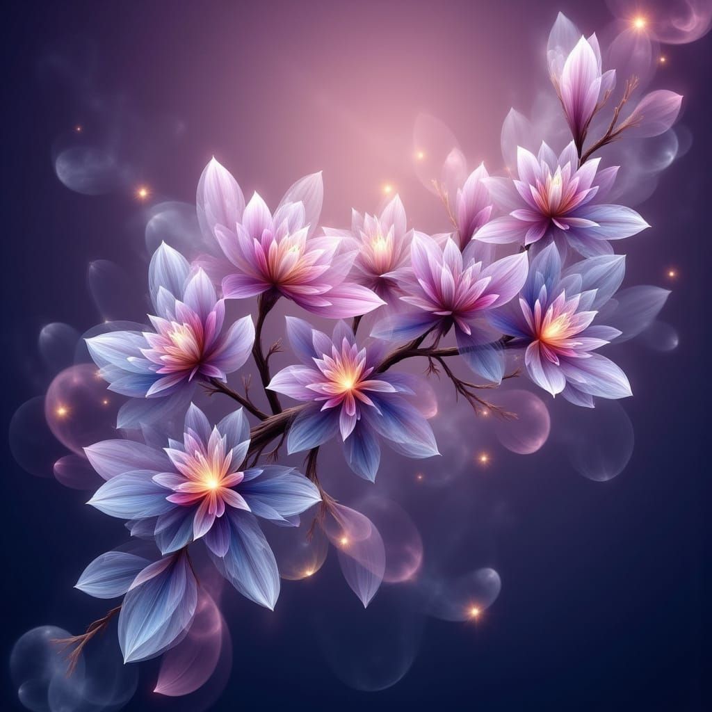 Ethereal Spring Bloom in Purple Hues