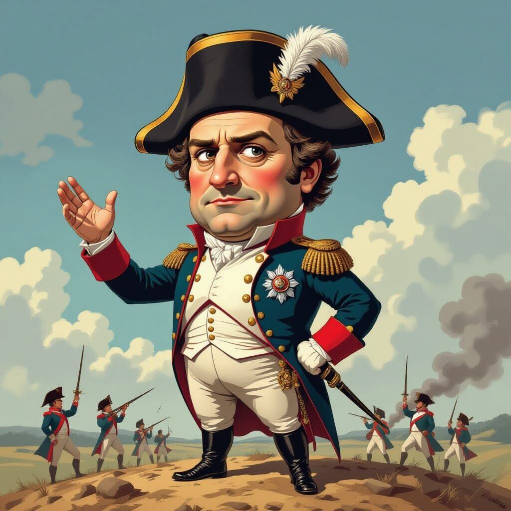 Napoleon Caricature: Tiny Body, Giant Head
