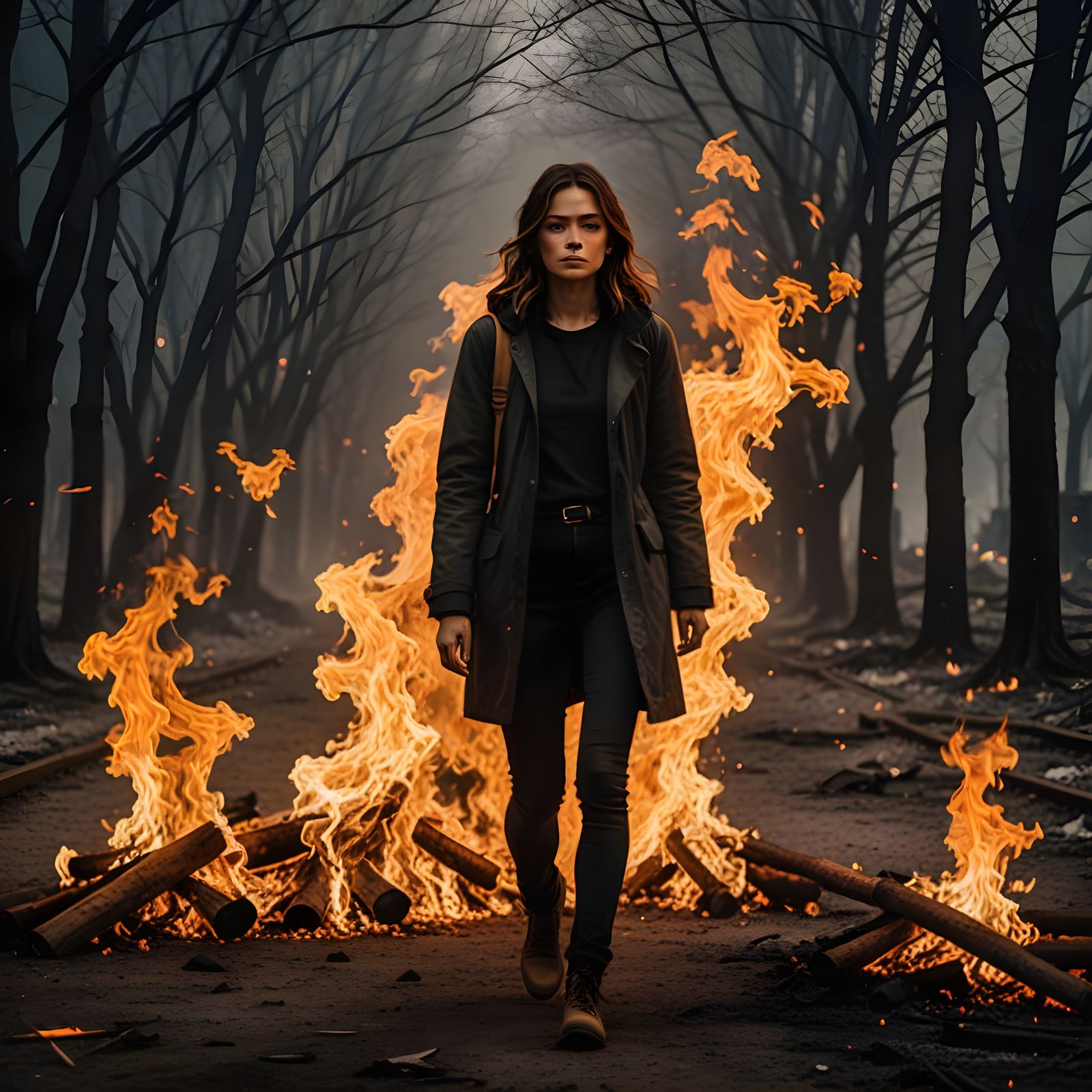 Woman Walking Through Fire: An Emotional Journey