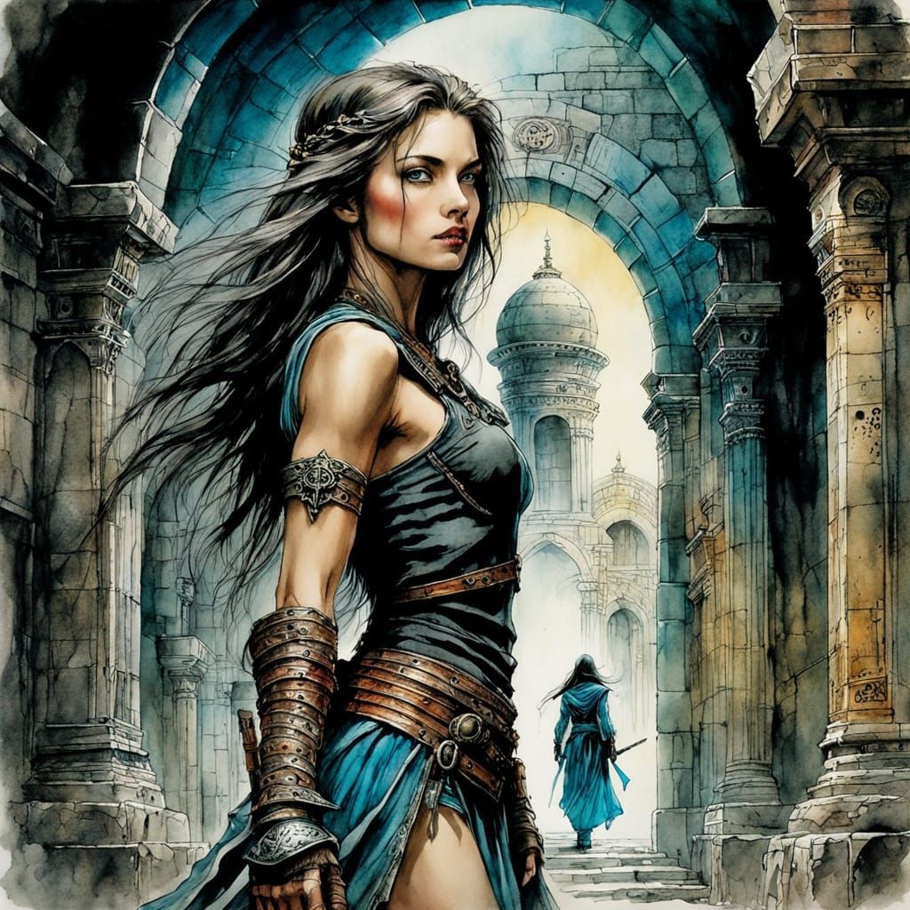 Ethereal Adventurer Emerges from Ancient Crypt in Whimsical ...