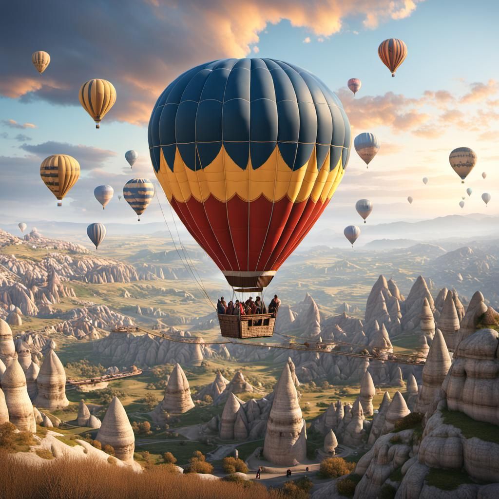 Cappadocia Hot Air Balloons: Detailed Matte Painting