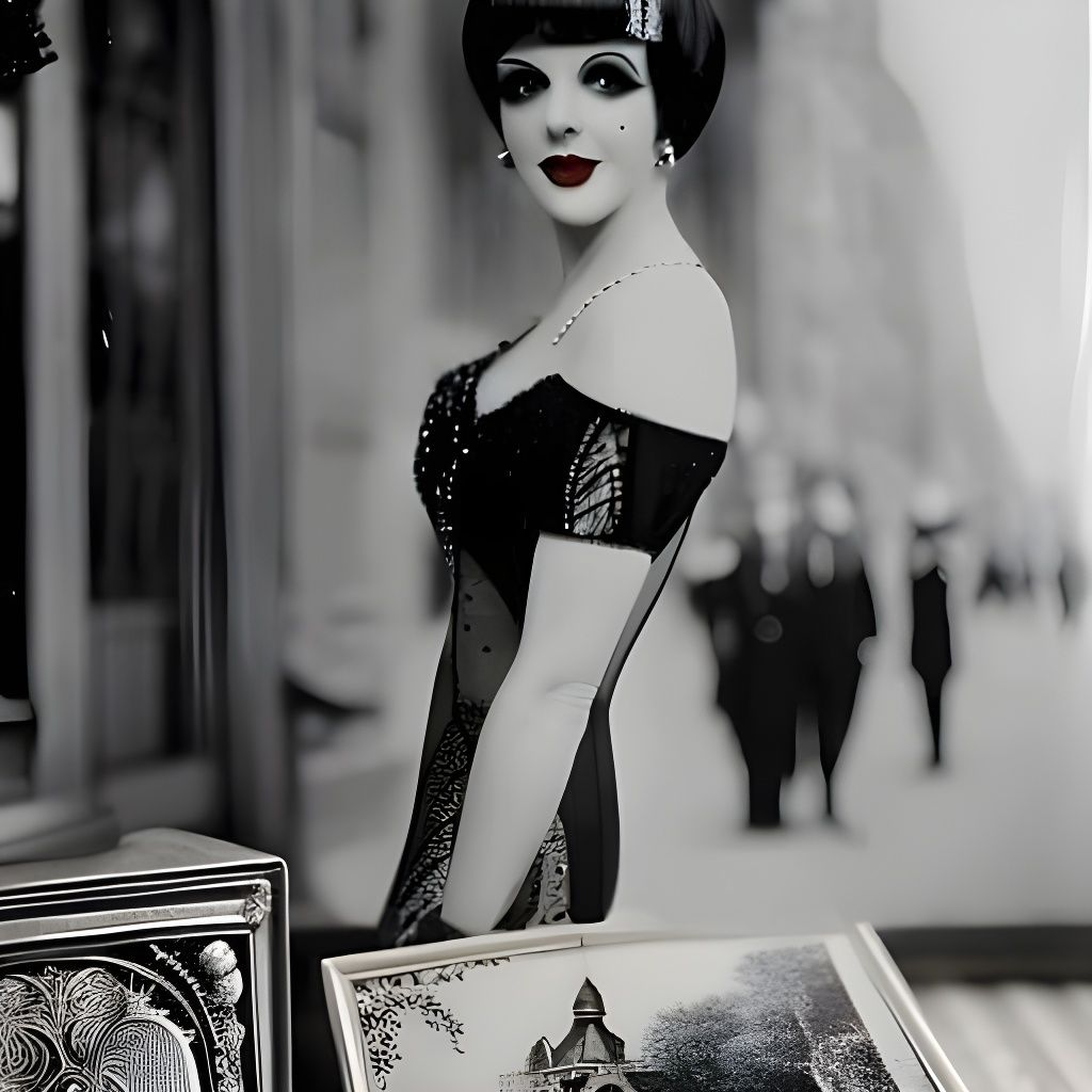 1920s Style Black and White Photography with Paintings