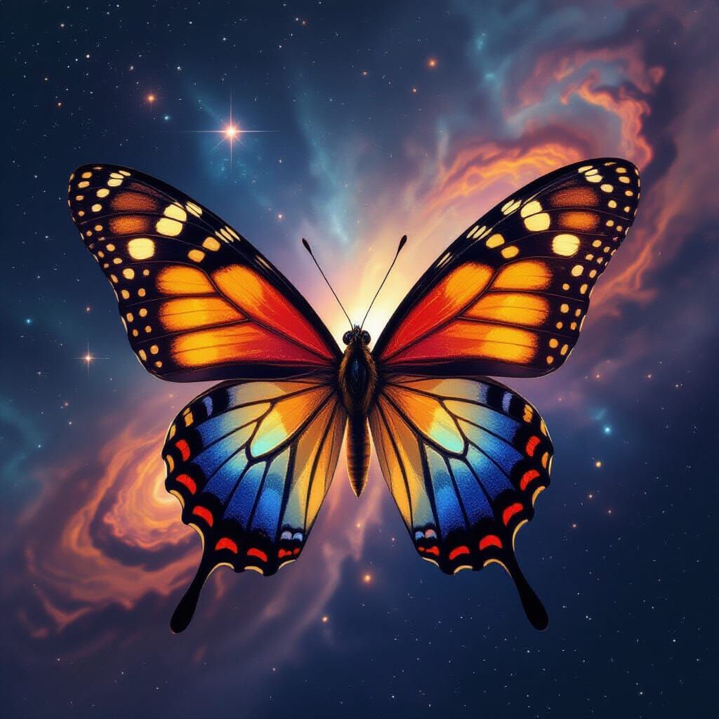 Cosmic Butterfly: A Nebula-Winged Wonder