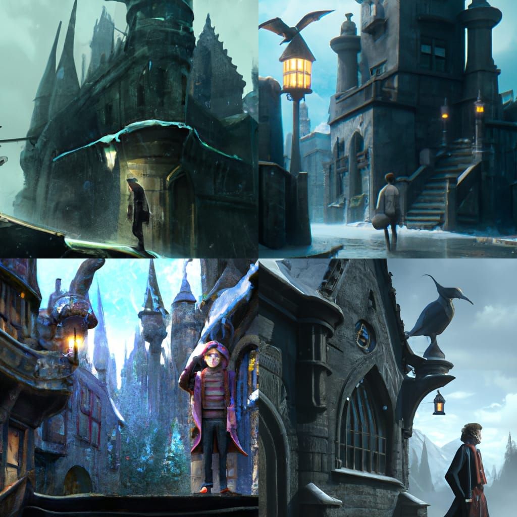 Sad Harry Potter in Detailed Matte Painting