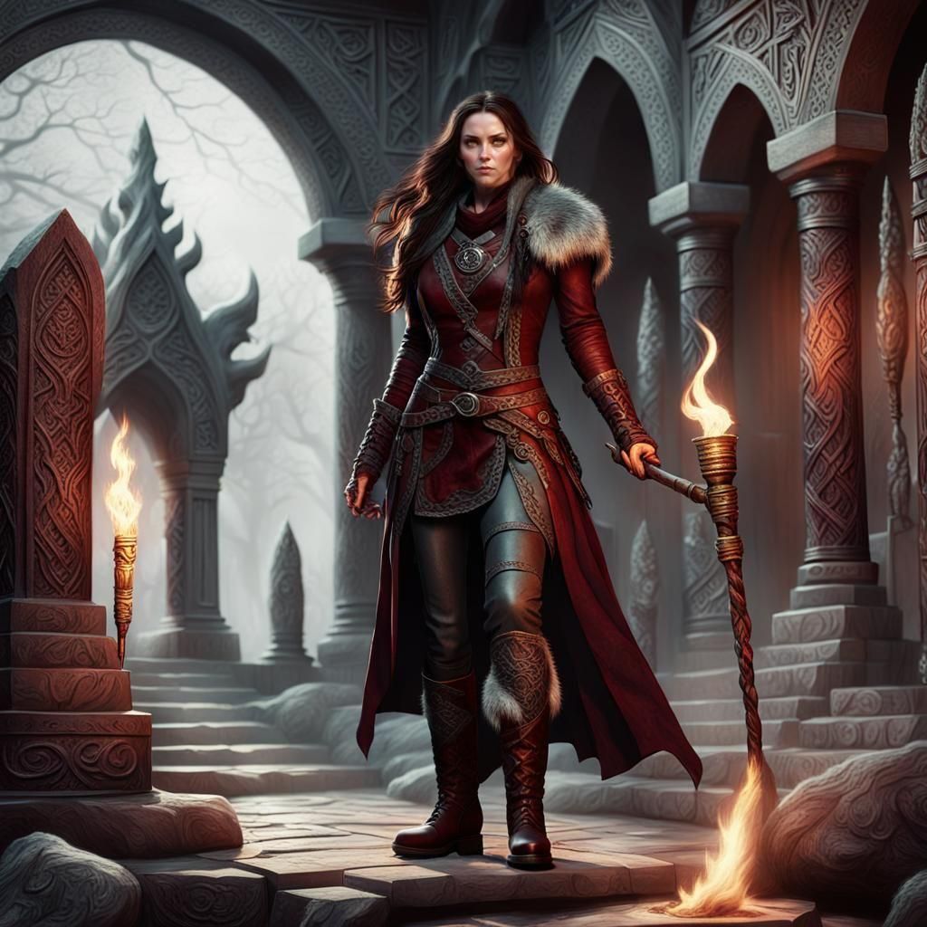 Ethereal Maid of War in Ancient Shrine