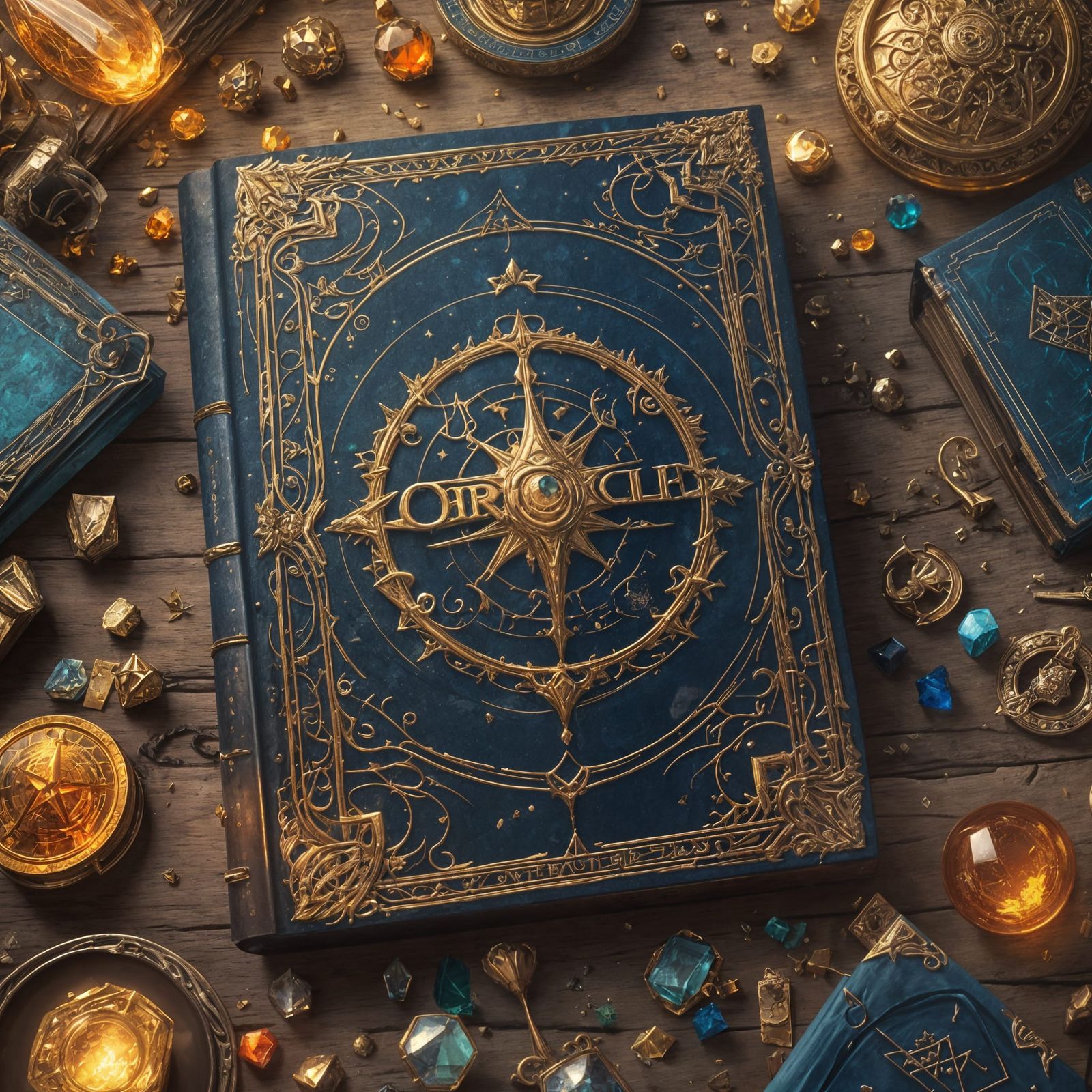 Spellcaster Rulebook Cover with Magical Elements