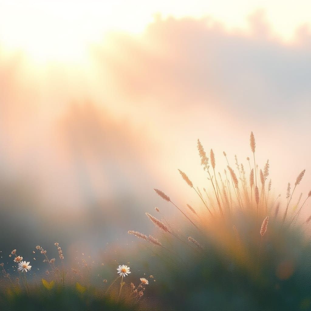 Tranquil Morning Landscape in Soft Focus