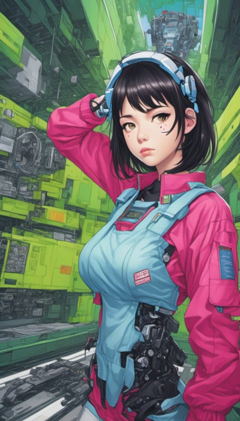 Japanese Female Human-Robot Hybrid Portrait