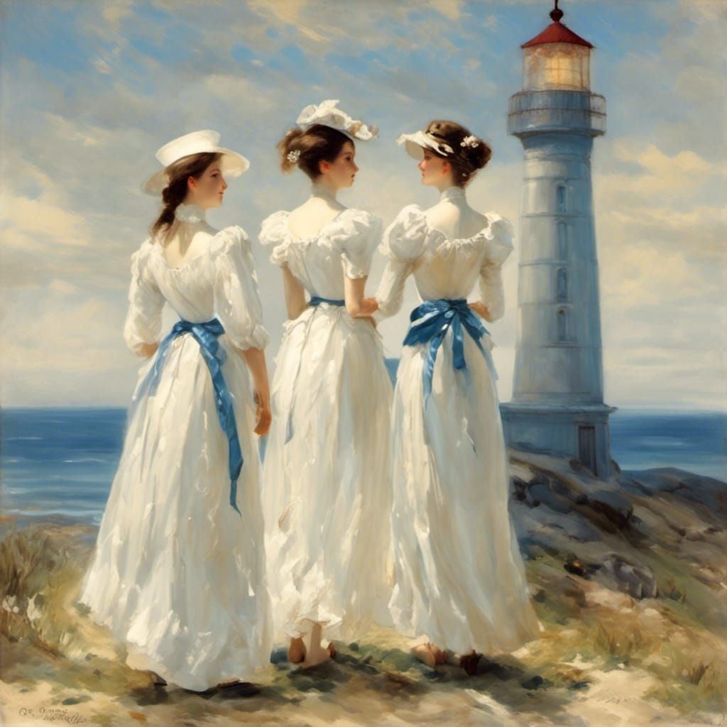 Summer Strolls in White Dresses