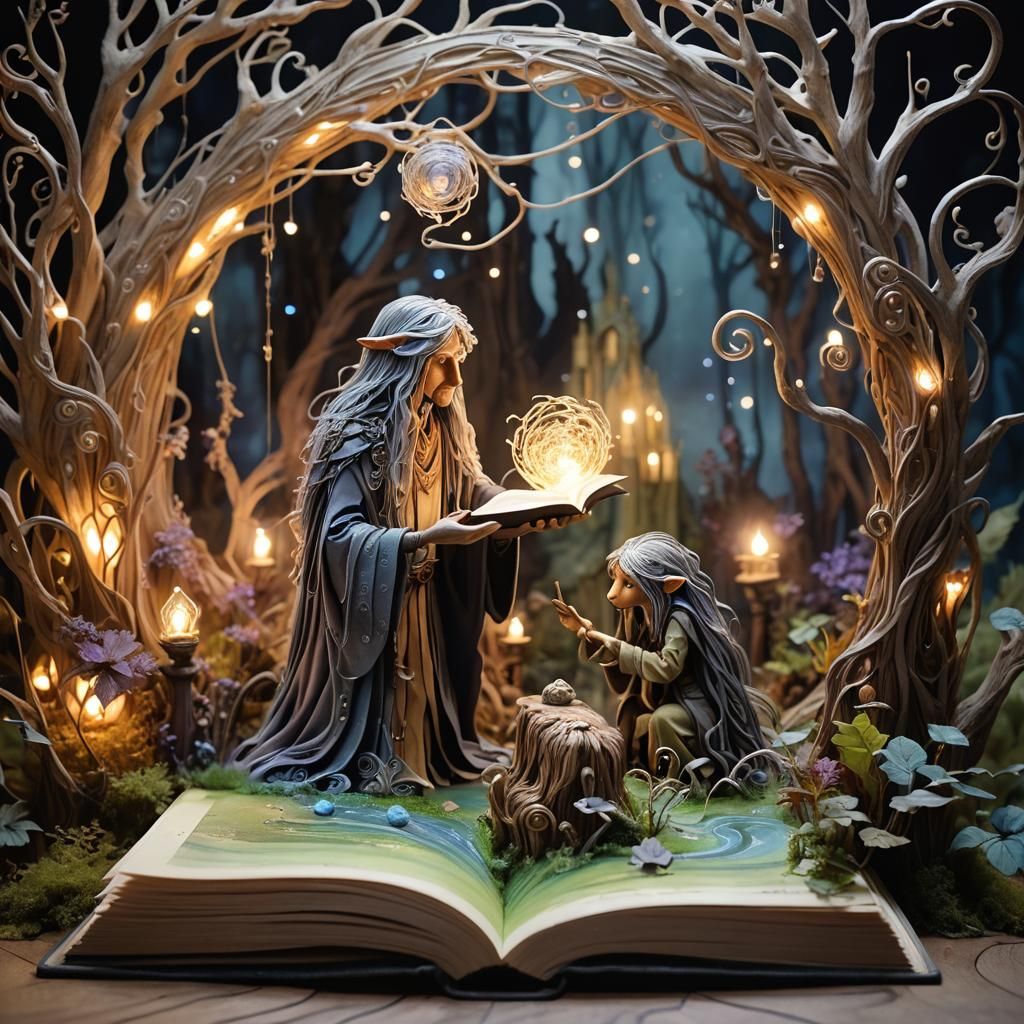 Dark Crystal Fantasy in Pop-Up Storybook Style