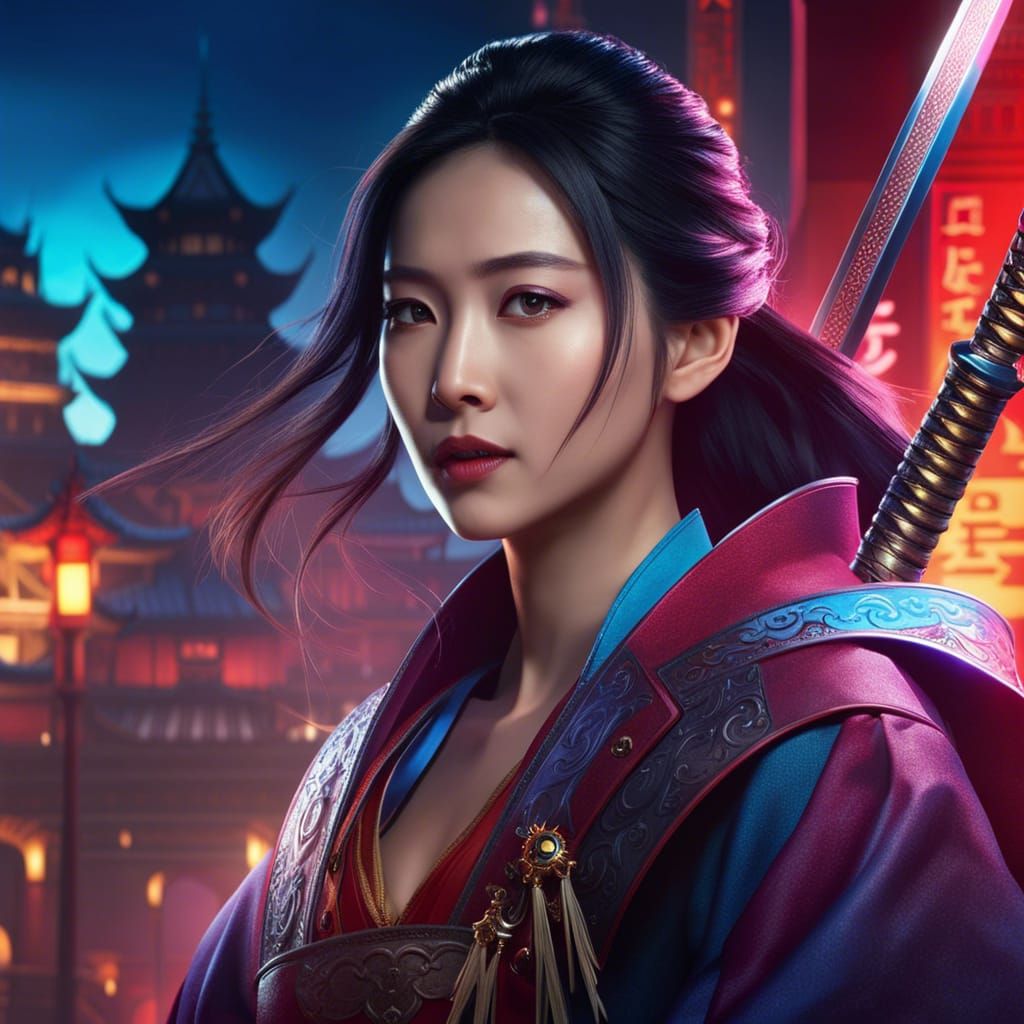 Chinese Movie Poster of Woman with Sword