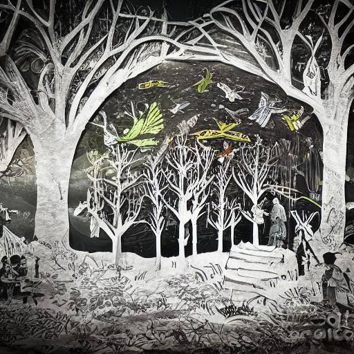 Magical Folklore Carnival in Pop-Up Book, Impressionism