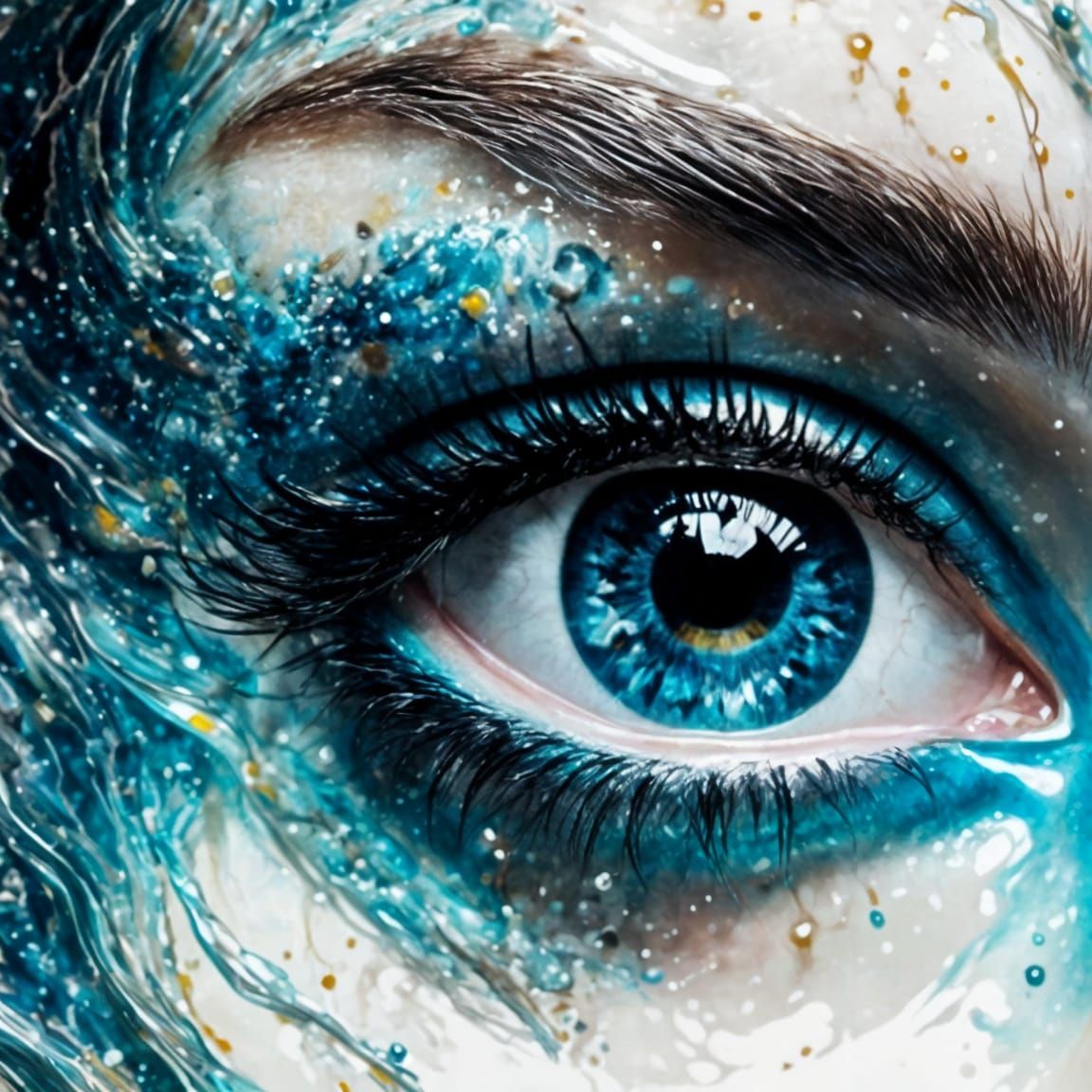 Ocean Waves Reflected in a Glass Eye