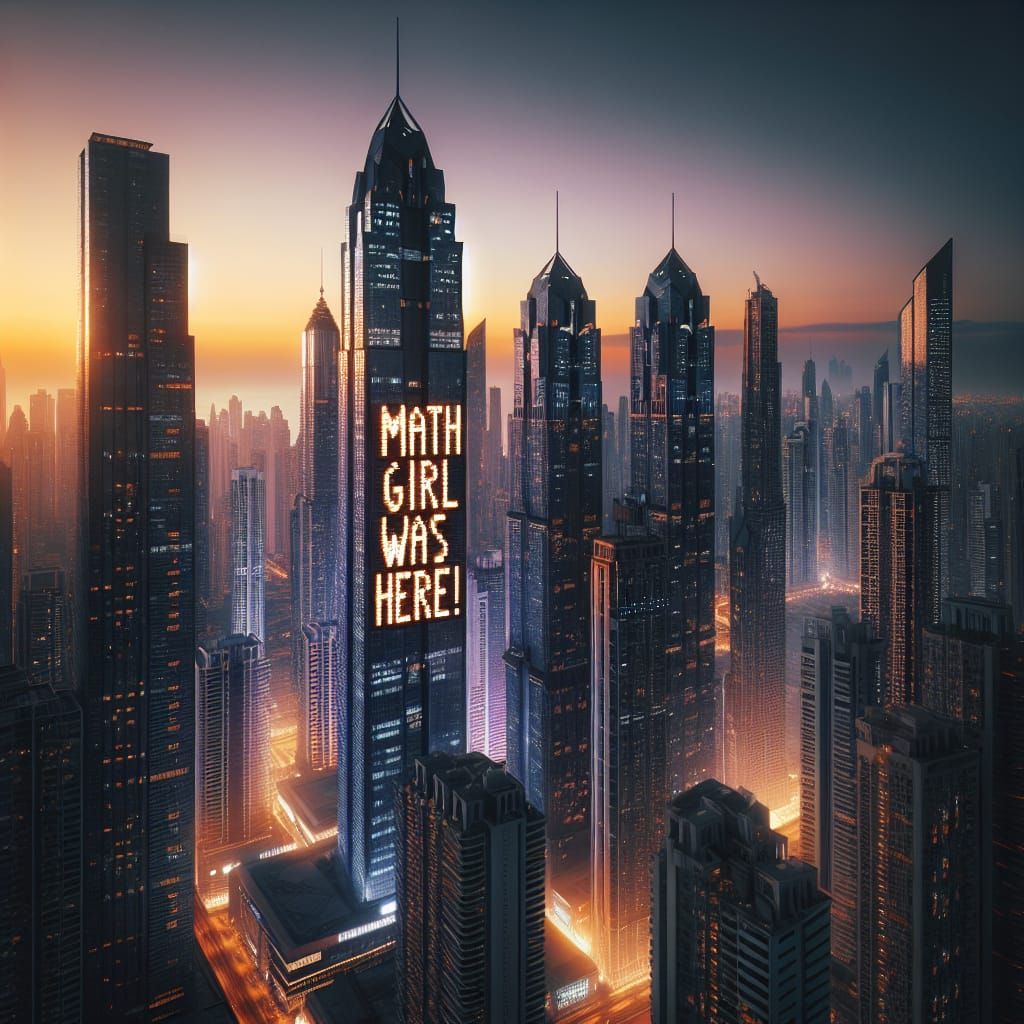 Twilight Cityscape Message in Lights